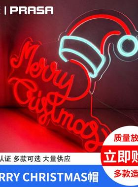 merrychristmas帽字母灯牌外贸圣诞节装饰灯led霓虹灯