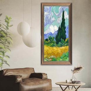 挂画欧式 饰画走廊过道竖版 客厅壁画 入户玄关装 梵高莫奈仿油画美式