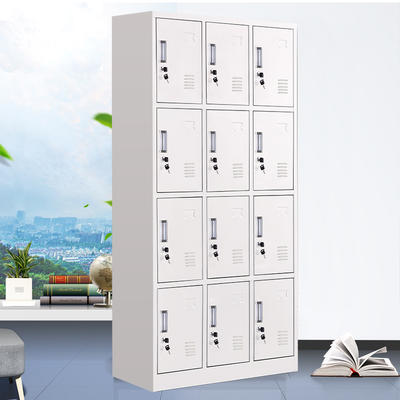 新款十二门钢制更衣柜员工铁皮职工储物柜带锁Q存包柜鞋柜多门柜