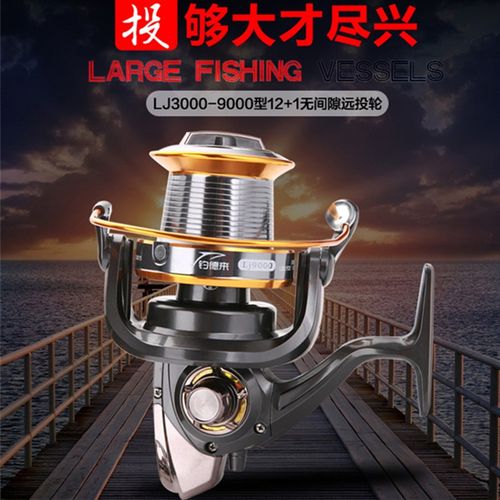 中国新款纺车轮金属斜口路亚轮远投锚鱼轮无间隙渔轮海竿轮鱼线轮