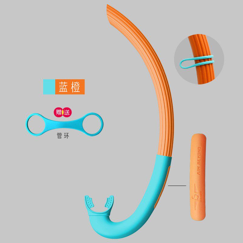 自由潜正浮力呼吸管湿式硅胶呼吸J管女训练游泳潜水装备