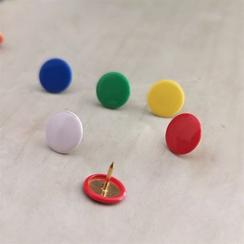 盒装彩色平头图钉300枚 创意按钉软木板钉子 图钉 五色包塑文具钉