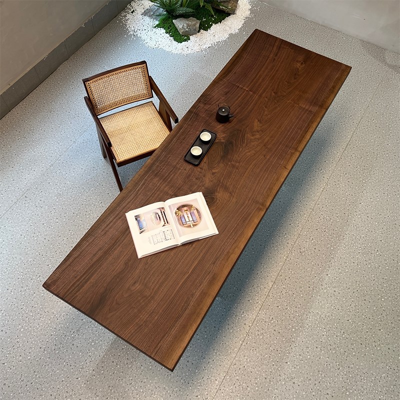 南美胡桃木实木原木大板茶板工z作台奥坎黑檀画案茶桌茶台办公书