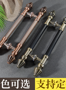 玻璃门拉手 加厚不锈钢大门w扶手古铜青古黑色 木门无框门把手