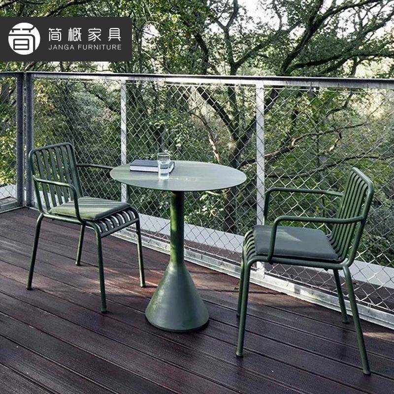 别墅阳台桌椅三件套户外休闲民宿庭院花园金属茶几椅防水防晒桌椅