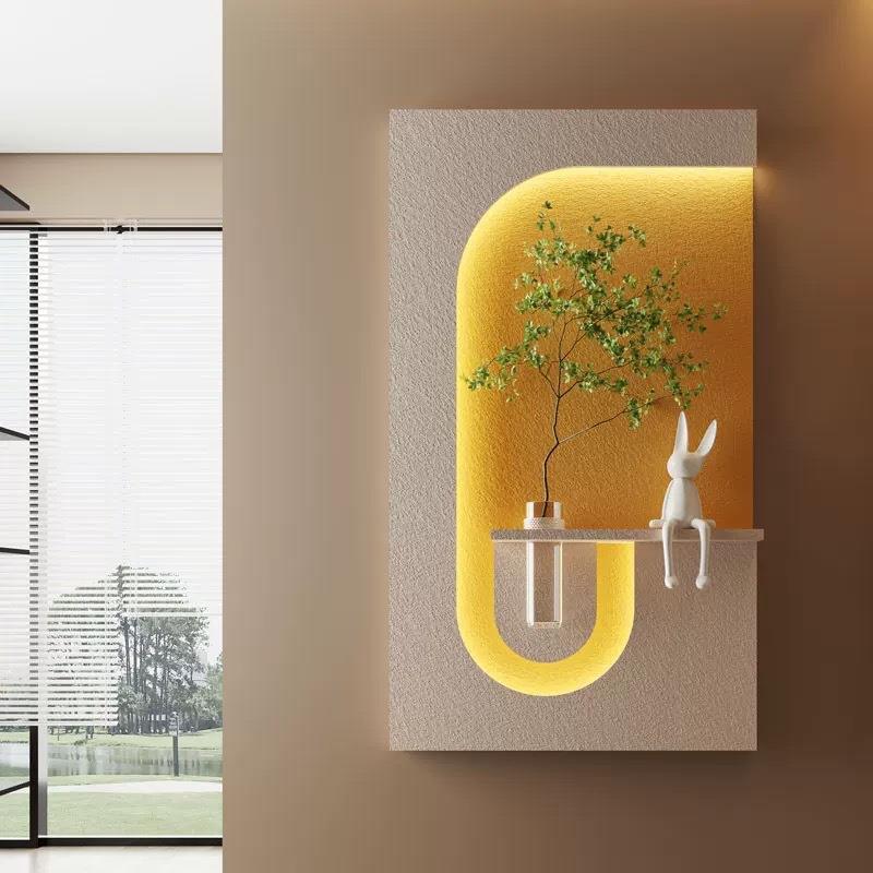 客厅手绘壁画薄无框画现代简约高档墙壁装饰画走廊玄关挂画