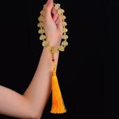 车挂包包挂件 白天然水晶莲花挂件新中式 杭州灵隐夏日限定黄 粉