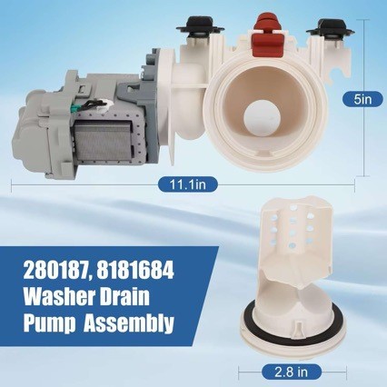 280187 8181684洗衣机排水泵适用惠而浦Duet Epic洗衣机120v