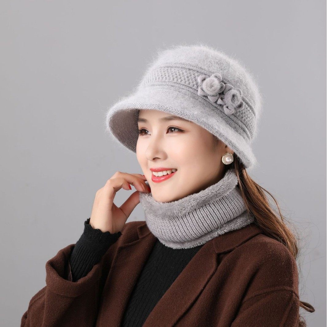冬季中老年人奶奶加绒保暖毛线帽中年妈妈帽子女姥姥老人棉帽围脖,服饰配件/皮带/帽子/围巾,中老年服配,淘宝优惠券,粉丝福利购,淘宝优惠卷