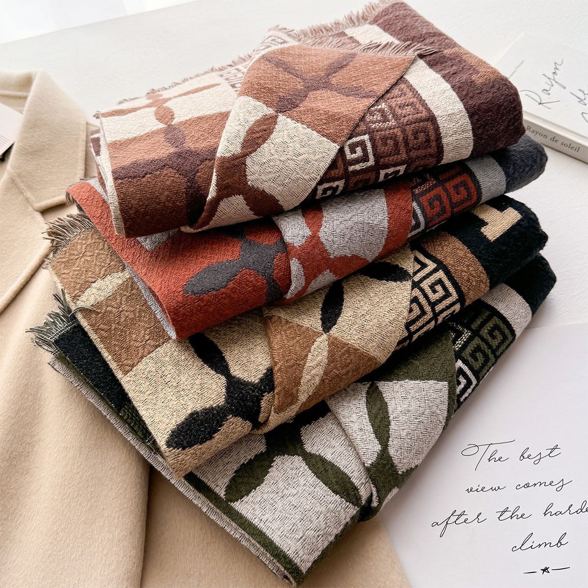 围巾女冬季保暖百搭披肩两用空调房办公室披风长款高级感围脖秋冬