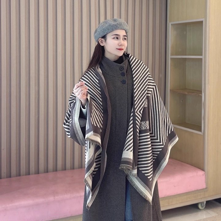 2025秋冬季披肩两用韩版百搭时尚正方形条纹加厚保暖围脖围巾女,服饰配件/皮带/帽子/围巾,防晒披肩,淘宝优惠券,粉丝福利购,淘宝优惠卷