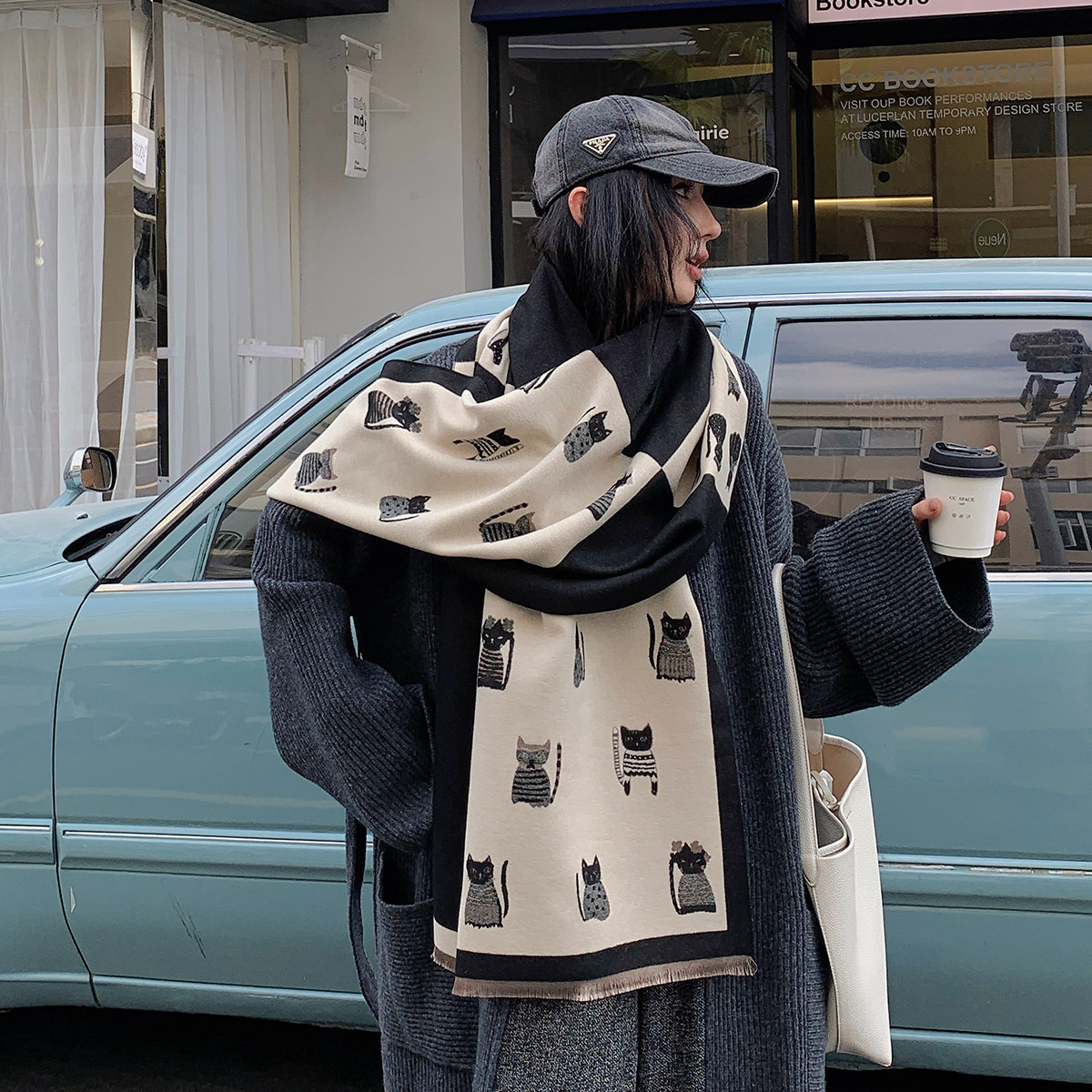 2024新款韩版秋冬加厚保暖长款气质围巾外搭百搭大披肩女外贸