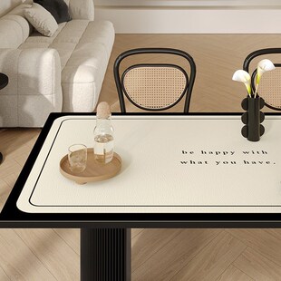 轻奢高级感复古餐桌桌布皮革桌垫免洗防油防水桌面垫轻奢茶几台布