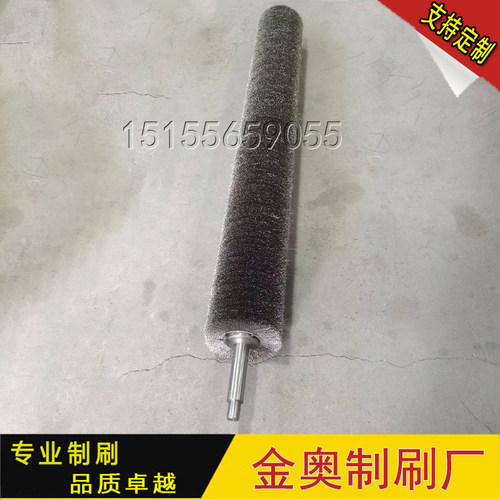 钢丝辊刷除锈打磨拉n丝不锈钢丝镀铜丝刷辊滚筒刷辊除锈缠绕式定