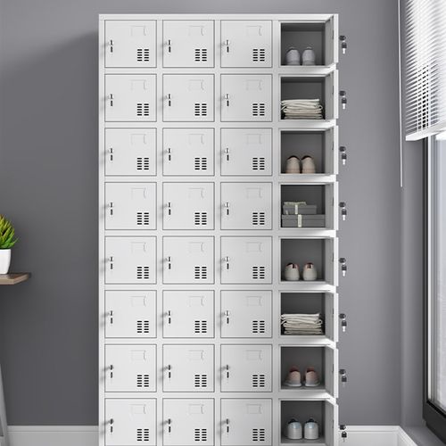 铁皮更衣柜子24门员工储物柜带锁32格碗柜工厂车间鞋柜多门柜