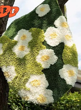 DDD 森系绿色i地垫苔藓防滑簇绒长条地毯异形吸水垫植绒卧室床边