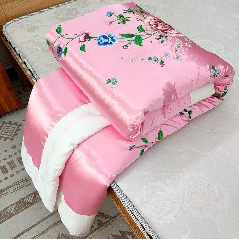 纯手工棉花被丝绸结婚被子新婚庆喜被陪嫁红色冬被春秋棉被芯定做,床上用品,棉花被,淘宝优惠券,粉丝福利购,淘宝优惠卷