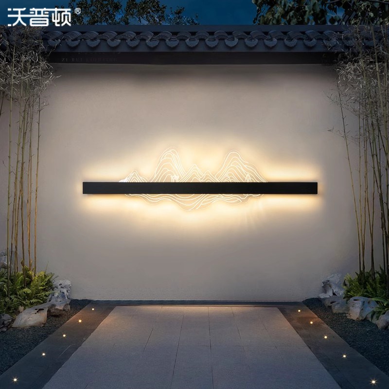 户外壁灯新中式防水n庭院影壁墙灯别墅花园围墙入户玄关茶室氛围