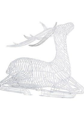 金属铁艺不锈钢丝镂空鹿雕塑v发光梅花鹿动物园林景观装饰落地摆