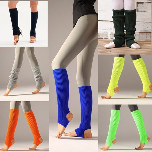 芭蕾舞蹈毛护腿袜护膝护小腿后跟挖洞踩脚袜瑜伽拉丁舞堆堆袜秋冬