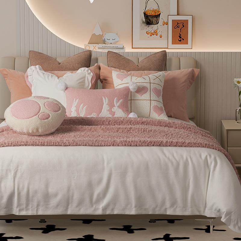 儿童样板间床品粉色兔兔软装样板房家具展厅高档床上用品,特色手工艺,其他特色工艺品,淘宝优惠券,粉丝福利购,淘宝优惠卷