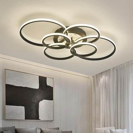 客厅灯2025年新款现代简约大气轻奢高级大厅主卧室圆环led吸顶灯