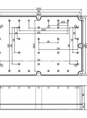 380*260*105mm户外仪器仪表电子壳体F11塑料防水盒接线盒