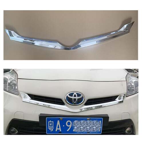 适用于2010-2015款普锐斯prius30三代中网饰条车前亮条电镀装饰