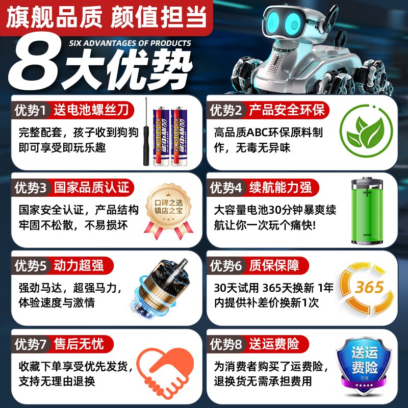 智能遥控机器狗儿童遥控车玩具手势感应机械宠物狗小男孩生日礼物
