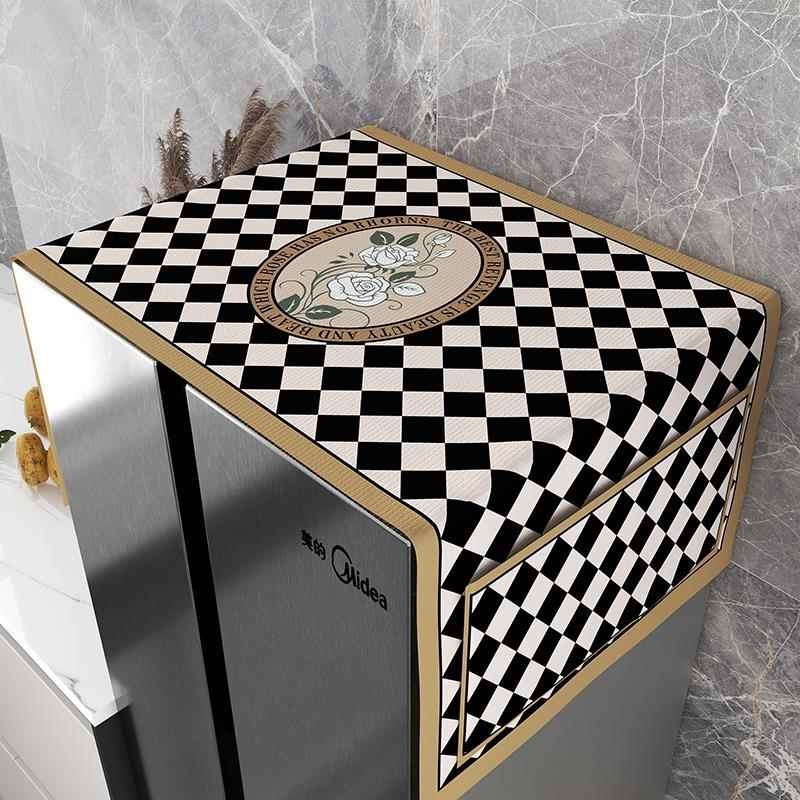 冰箱防尘盖布轻奢双开门洗衣机床头柜顶部可收纳散热型防尘罩