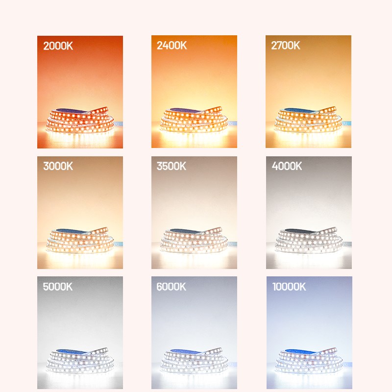 5000k灯带冷暖光客厅led灯条嵌入式3000k2700k6000k3500k低压12v