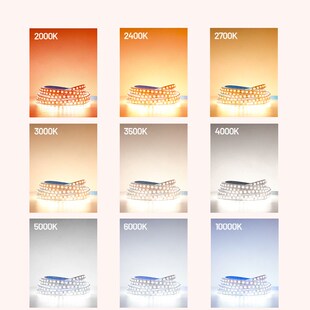 5000k灯带冷暖光客厅led灯条嵌入式3000k2700k6000k3500k低压12v