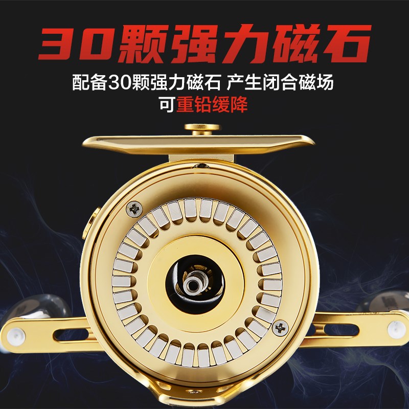 欧贝丝特烈焰三代数显筏钓轮磁力缓降全金属鱼线伐轮桥钓套装泄力
