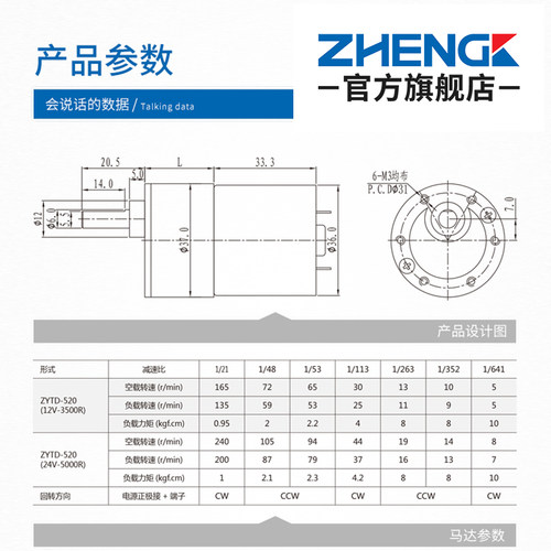 ZGB37RG正科电机微型可调速微型直流减速电机偏心轴520马达12V24V