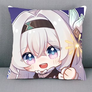 崩坏星穹铁道流萤卡通小学生午睡枕头客厅沙发装 饰靠枕腰靠大抱枕