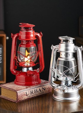 欧式复古怀旧煤油灯桌p面摆件房间布置创意超市美陈餐厅咖啡厅装