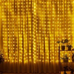 热销窗帘灯串usb遥控皮线灯窗帘彩灯串卧室装饰流水冰条灯