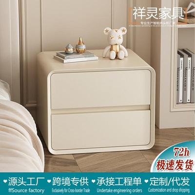 实木床头柜2025新款简约现代小型轻奢高级感奶油风卧室家用床边柜
