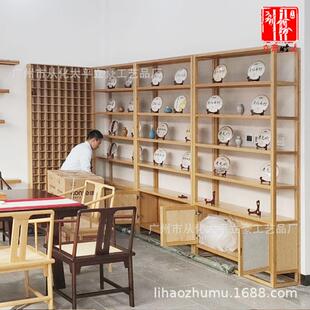 竹木家具厂加工竹制博古架竹茶柜茶饼柜竹制茶架新中式多宝阁茶架