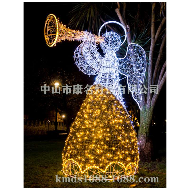 LED吹喇叭天使少女圣诞雪人马拉车老人节日灯画拱门亮化造型灯