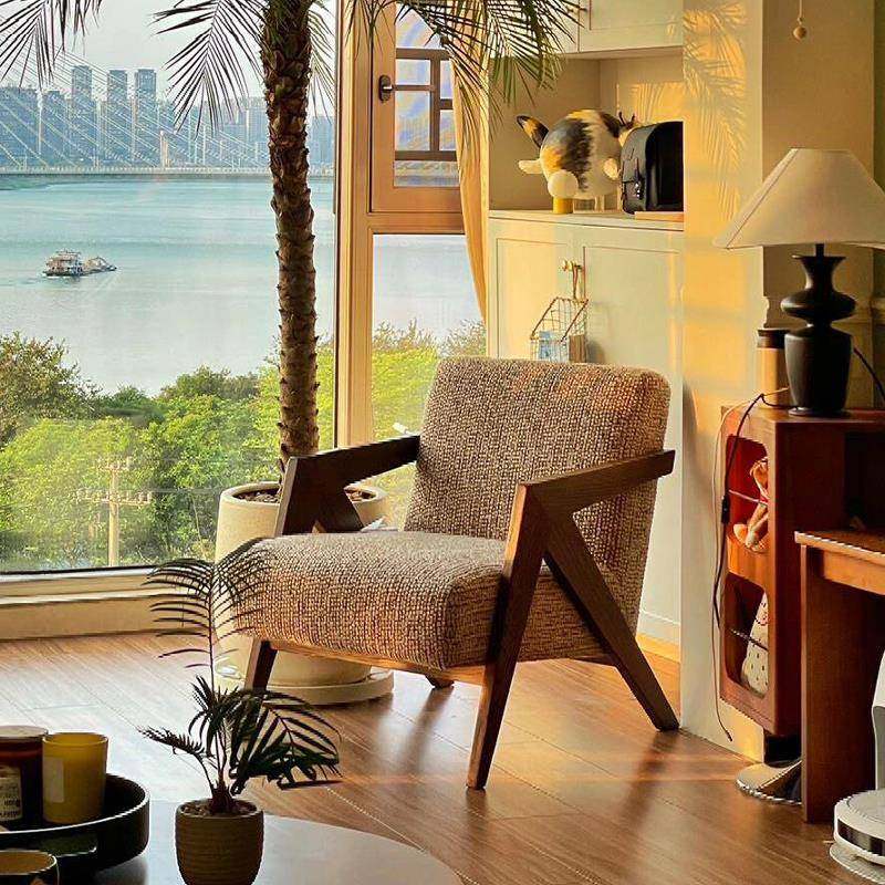 理查德法式设计师单人沙发中古风客厅阳台休闲椅轻奢高端实木沙发,3C数码配件,其它配件,淘宝优惠券,粉丝福利购,淘宝优惠卷