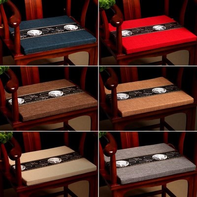 中式红木椅子坐垫靠背实木茶桌椅圈椅太师椅O海绵垫定制可拆洗防