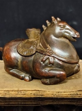 仿古墨盒唐马墨盒文房四宝书法国画毛笔架笔搁笔掭Y收藏文玩摆件