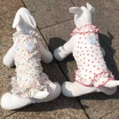 春夏狗狗猫咪薄款 防掉毛衣服透气带牵引碎花吊带比熊博美柯基泰迪