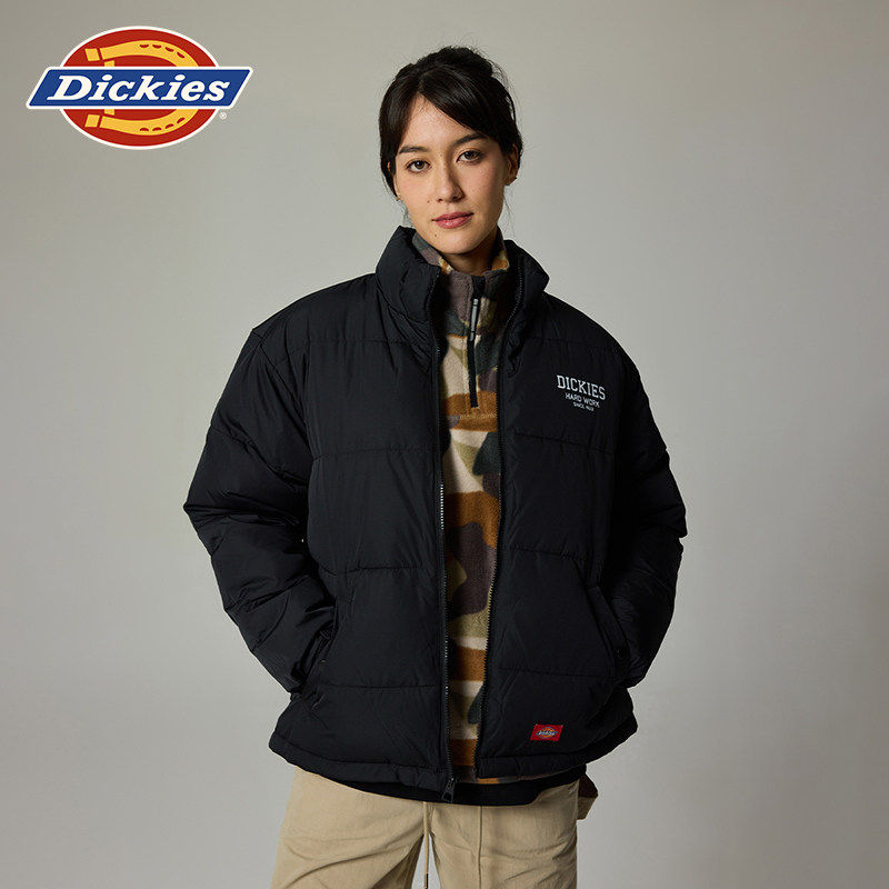 Dickies户外26秋冬胸前印花宽松工装棉服立领保暖外套男女情侣