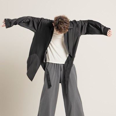 舞蹈服男上衣黑色成人中国舞现代舞练功服套装学生宽松阔腿裤服装