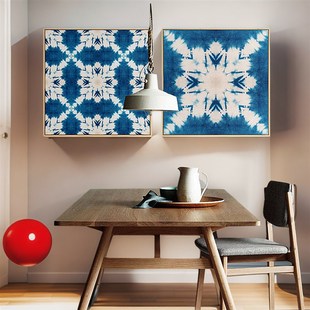 简约云南民族风玄关印染装饰画扎染图案客厅挂画样板间壁挂墙面画