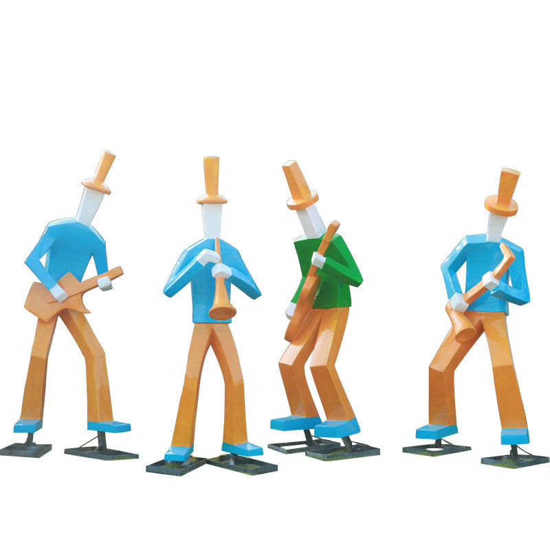 石膏定制招财雕像酒店公园广场酒吧抽象几何切面音乐人物雕塑摆件