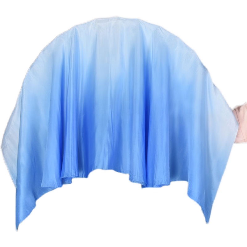 舞蹈扇子 跳舞扇 双面 真丝 浅蓝白渐变儿童成人舞扇表演演出道具