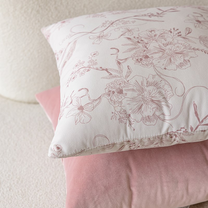 沙发抱枕法式现代简约风高级感靠枕套粉色少女布艺靠.背飘窗靠垫